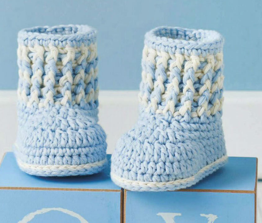 baby boy booties crochet pattern