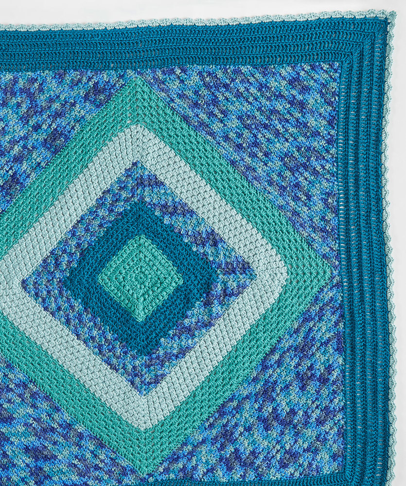 Sea Glass Throw Free Granny Square Blanket Pattern