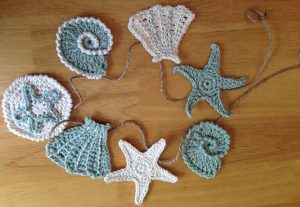 Sea Shell Garland Free Crochet Pattern Motif Applique