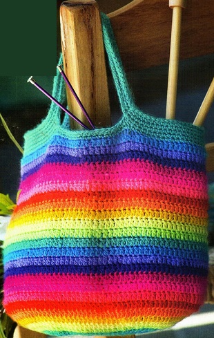 Colorful Striped Crochet Tote ⋆ Crochet Kingdom