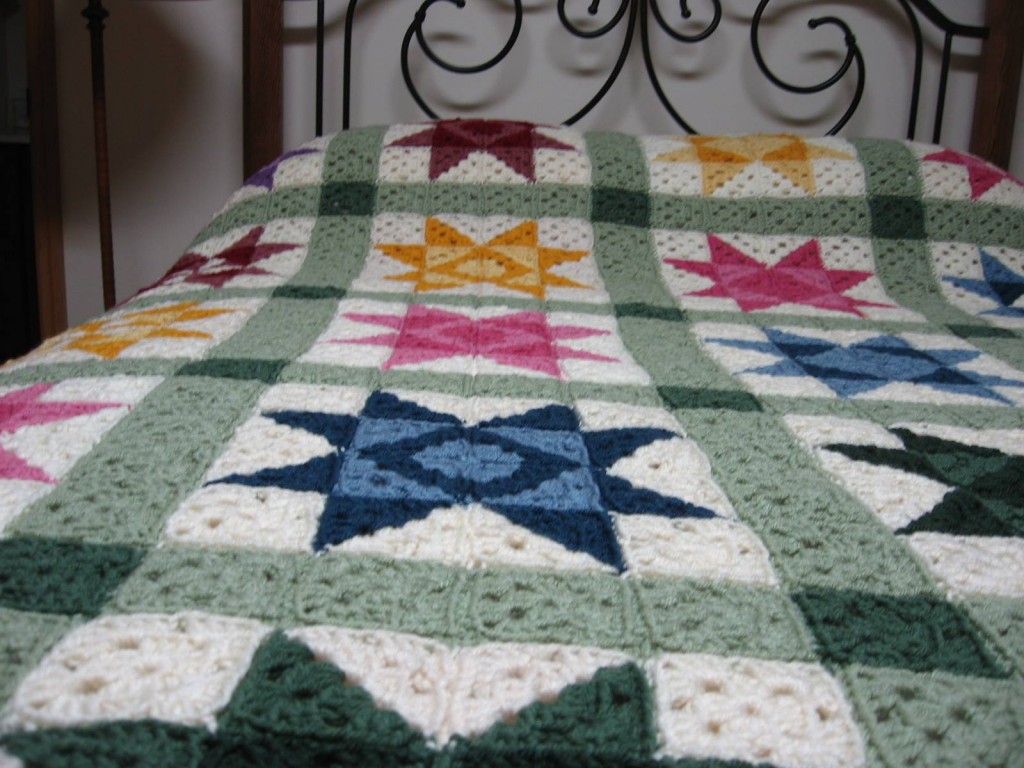 Star Motif Granny Square Bedspread Crochet Kingdom