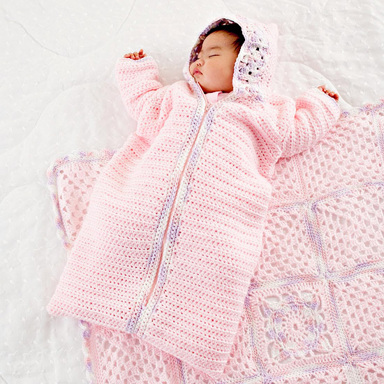 crochet baby sleeping bag