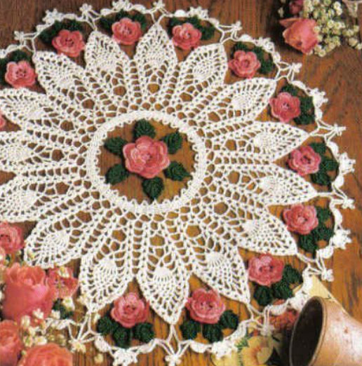 Pineapple and Roses Doily Pattern ⋆ Crochet Kingdom