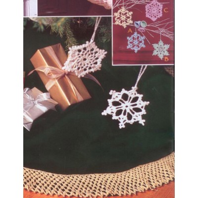 Bells, Flakes, and Tree Skirt Edging Free Christmas Crochet Patterns