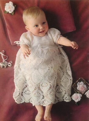 Pineapple Lace Crochet Christening Gown Pattern ⋆ Crochet Kingdom