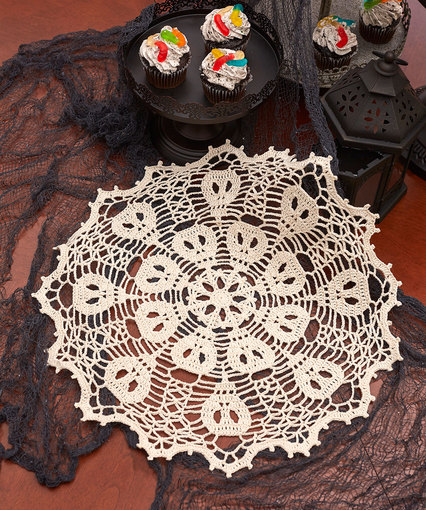 Skulduggery Doily free Halloween Crochet