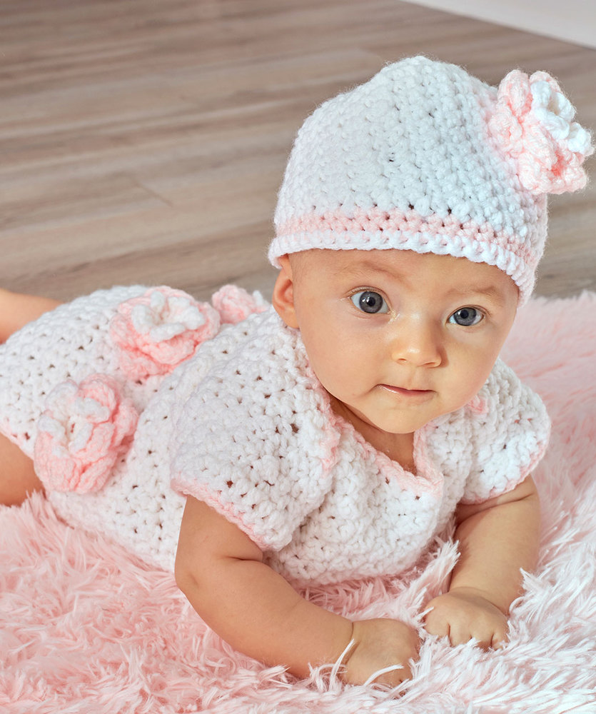Floral Onesie & Hat Free Baby Crochet Pattern ⋆ Crochet Kingdom