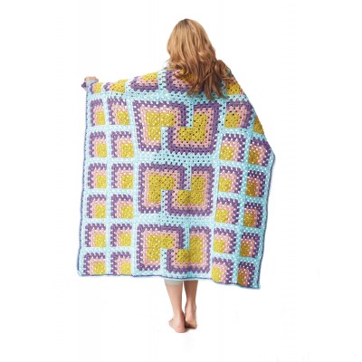 Bernat Mitered Granny Square Throw