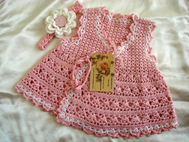 crochet and fabric baby dress pattern