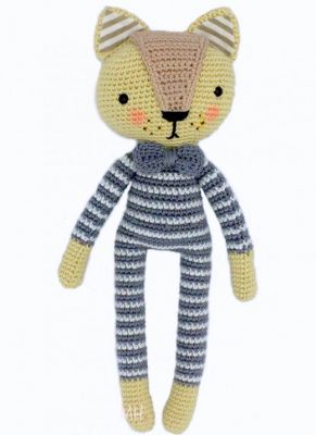 Free Crochet Pattern Cat In Striped Pajamas Amigurumi Doll ⋆ Crochet ...