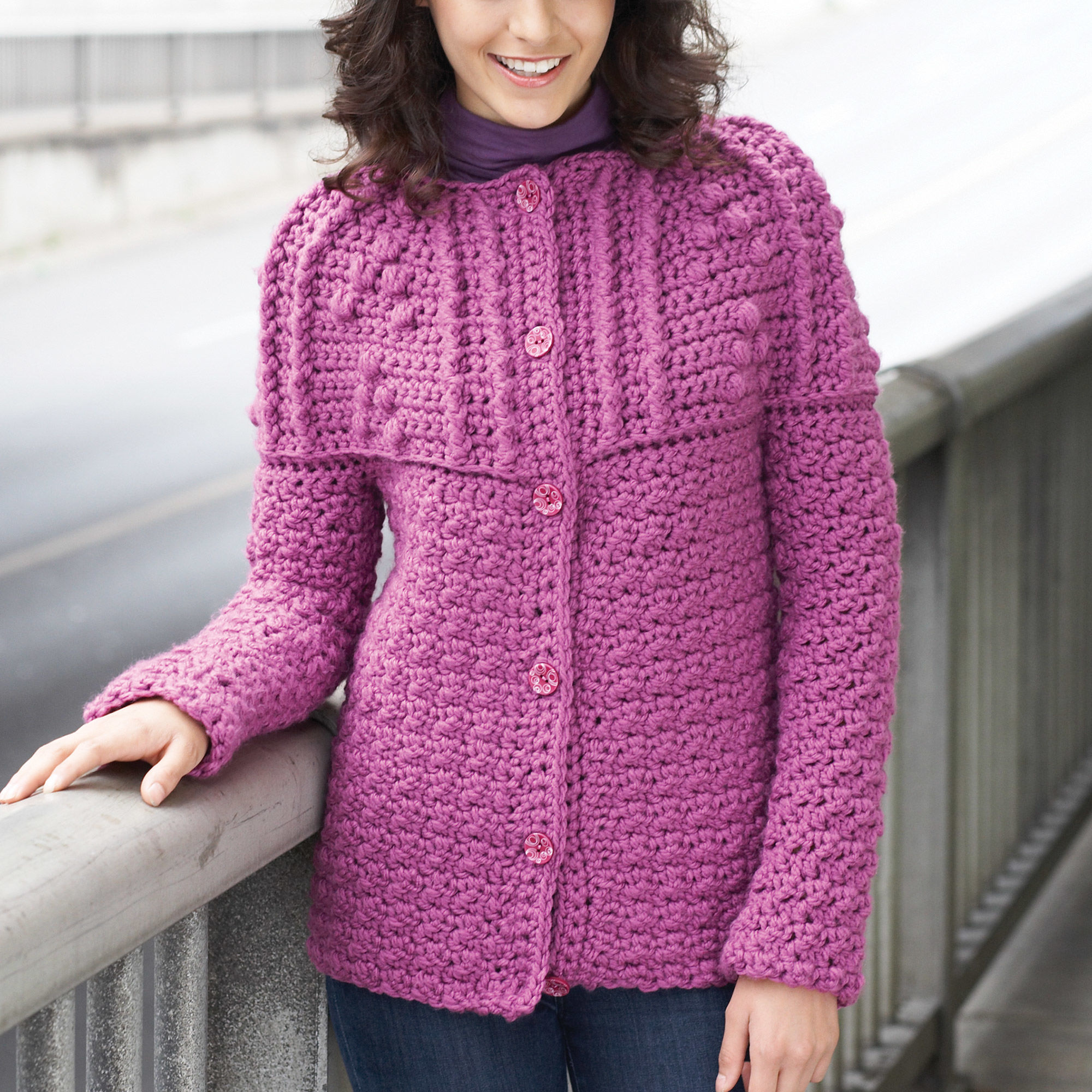 Free Crochet Pattern for a Yoke Cardigan