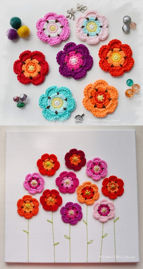 Free Crochet Pattern for Little Flowers Never Worry Easy Flowers