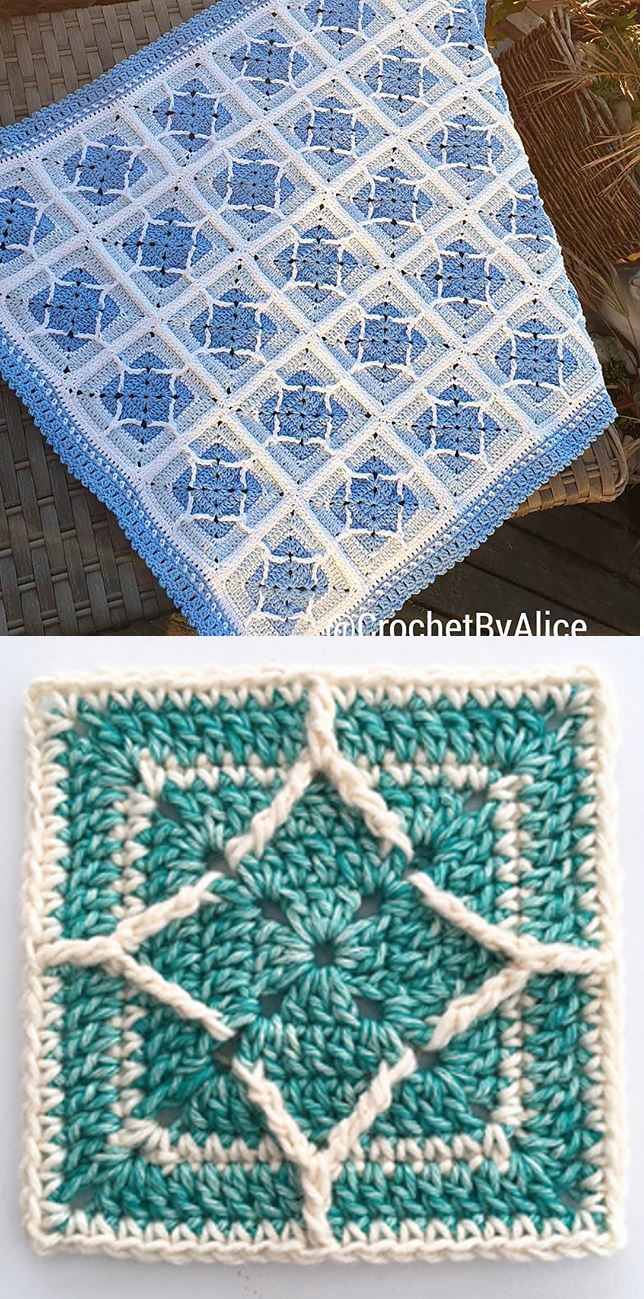 Free Crochet Pattern for a Northern Diamond Square ⋆ Crochet Kingdom