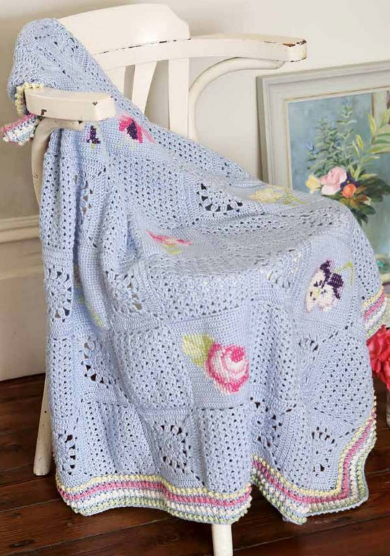 Free Crochet Pattern English Country Garden Blanket ⋆ Crochet Kingdom