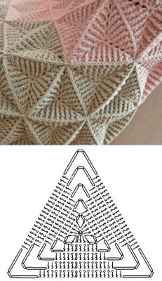 Textured Triangle Crochet Pattern Diagrams for Blankets ⋆ Crochet Kingdom