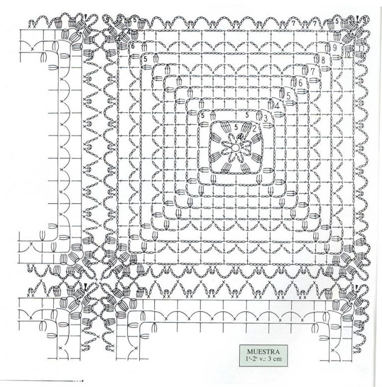 Схемы для вязания квадратов для пледа