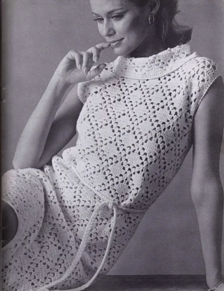 Vintage Crochet Dress Pattern with Diamonds