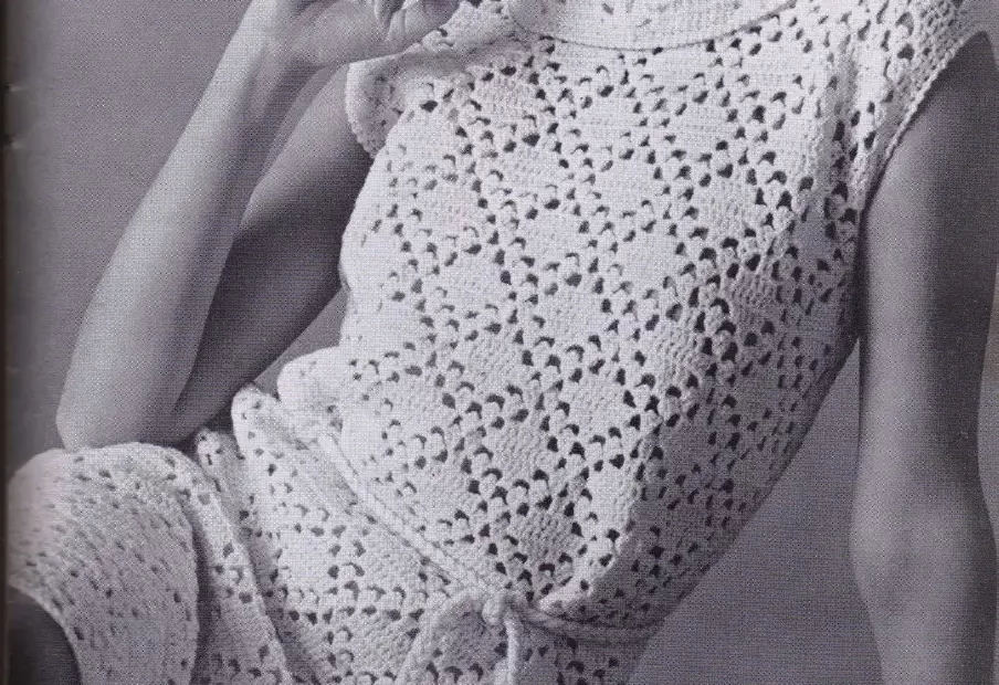 Vintage Crochet Dress Pattern with Diamonds