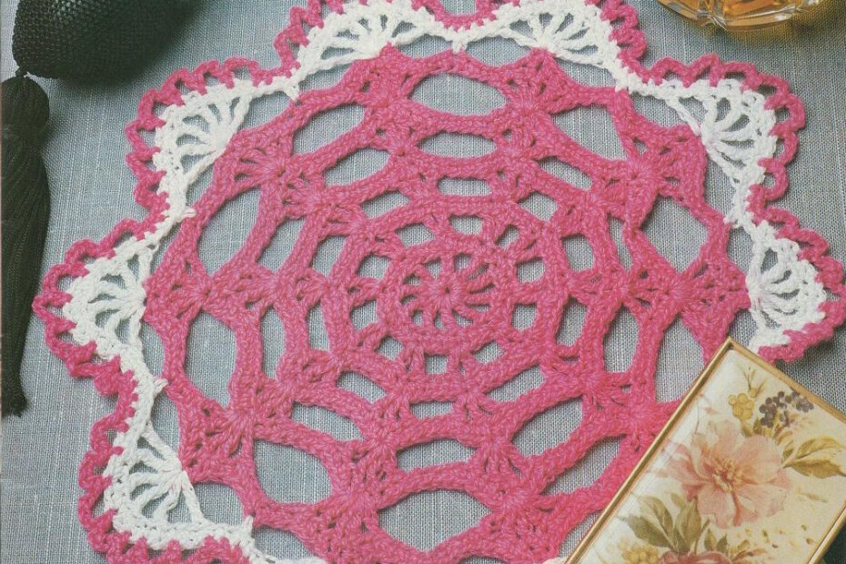 Pink and White Doily Free Crochet Pattern