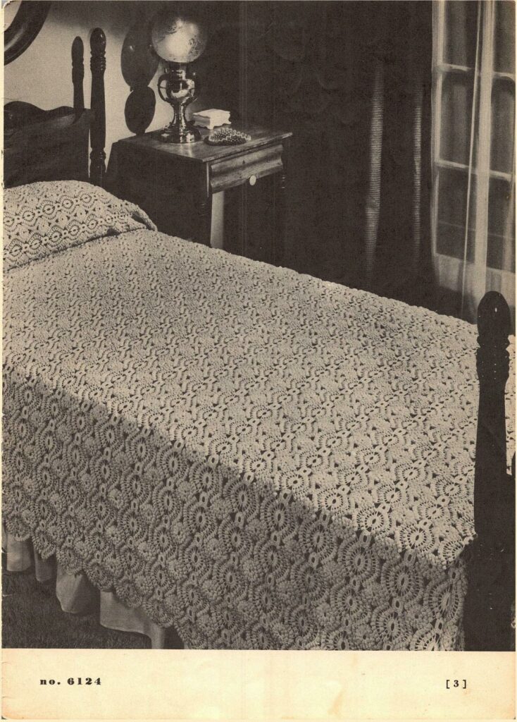 Vintage Crochet Bedspread with Medallion Motifs