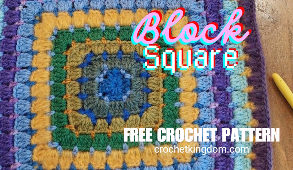 Block Square - Free Crochet Granny Square Pattern Tutorial