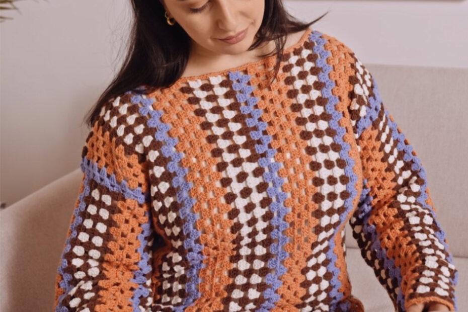 Free Horizontal Granny Dress Crochet Pattern