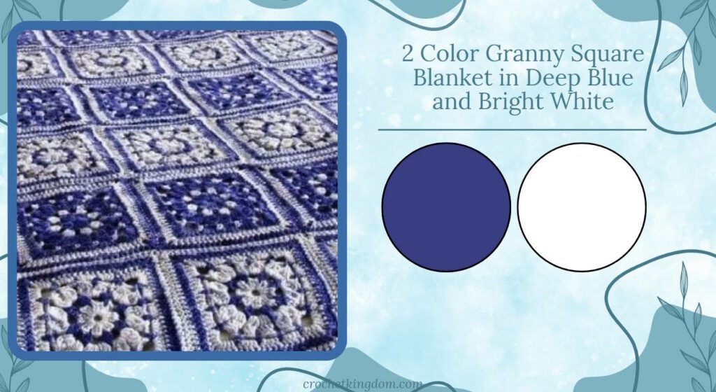 2 color granny square blanket ideas in blues