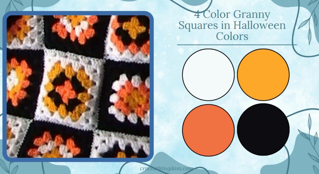 4 color granny square blanket ideas for Halloween