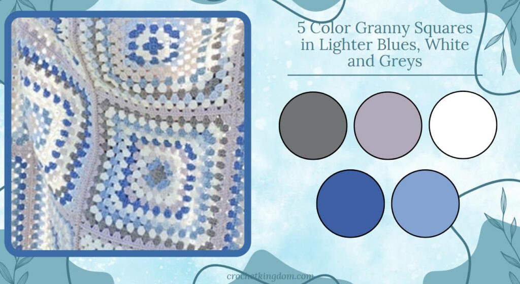 4 color granny square blanket ideas in frosty colors