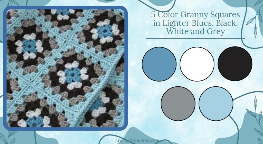 4 color granny square blanket ideas in winter colors