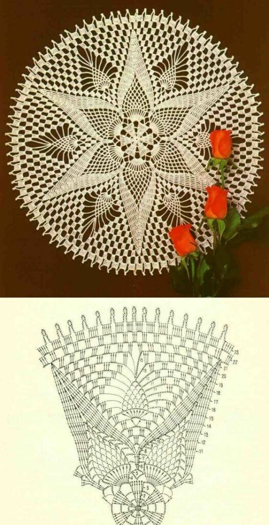 free doily pattern star round lacy