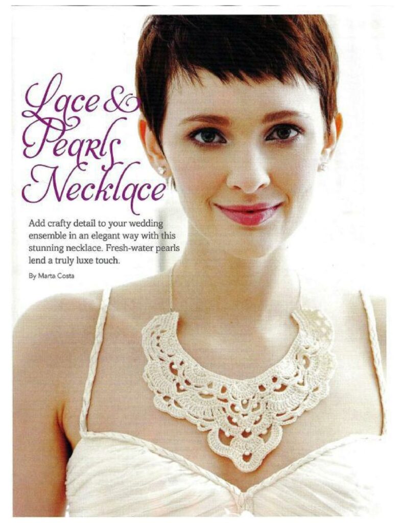 Crochet Lace and Pearls Necklace pattern