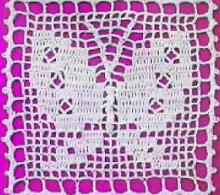 Free Filet Crochet Butterfly Square Pattern