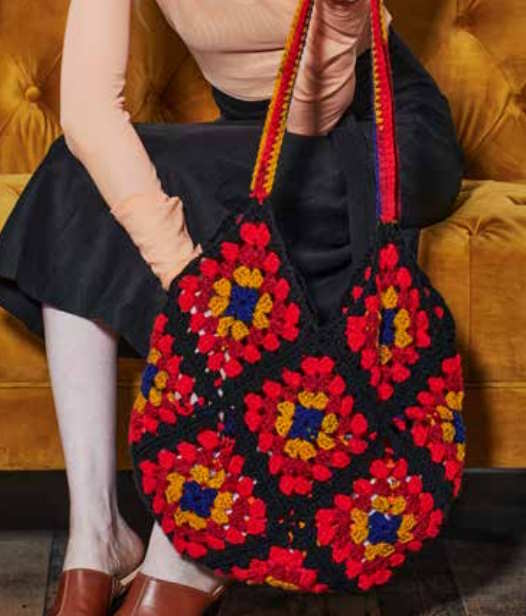 Granny Square Crochet Tote Free Pattern