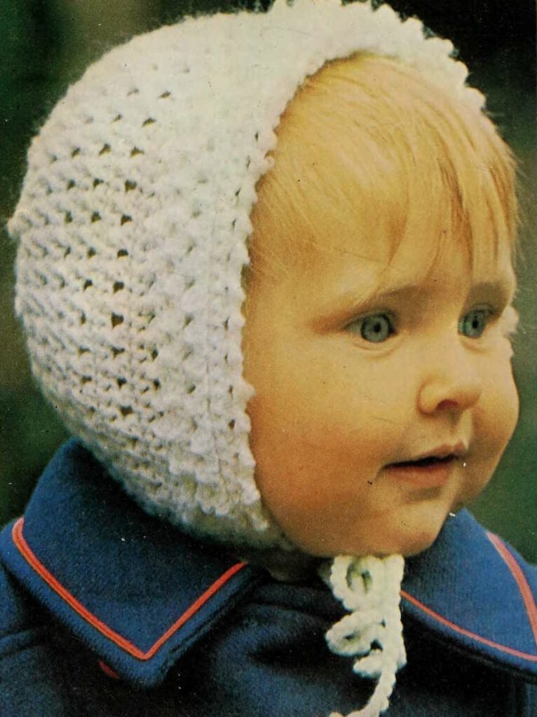 Vintage crochet baby bonnet pattern